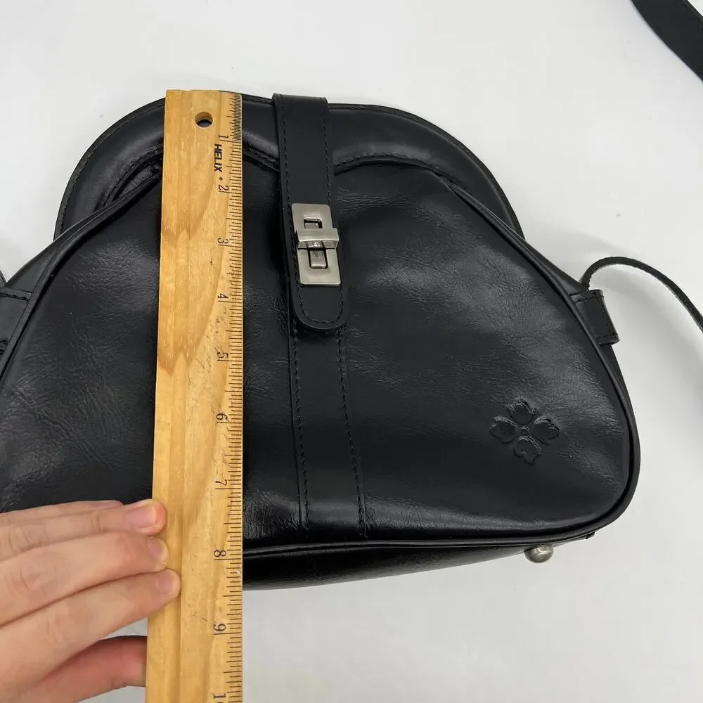 Patricia Nash Florentina Frame Leather Crossbody Bags Black Distressed